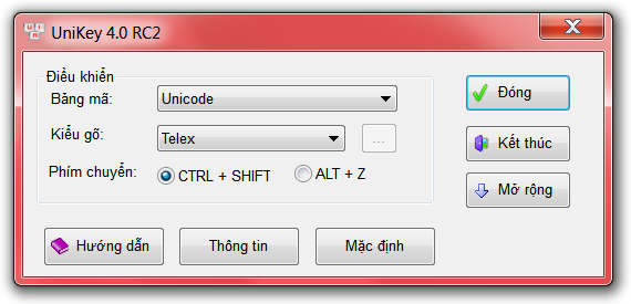 Unikey - Hỗ trợ nhiều bảng mã tiếng Việt Unikey - Hỗ trợ nhiều bảng mã tiếng Việt