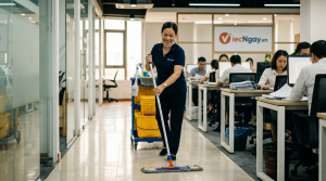Cần tuyển gấp nhân viên vệ sinh văn phòng: Ca linh hoạt, nhận lương tuần