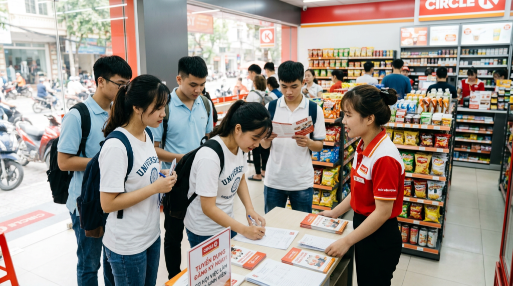 Circle K tuyển dụng: Đăng ký ca làm linh hoạt, sinh viên làm thêm lý tưởng