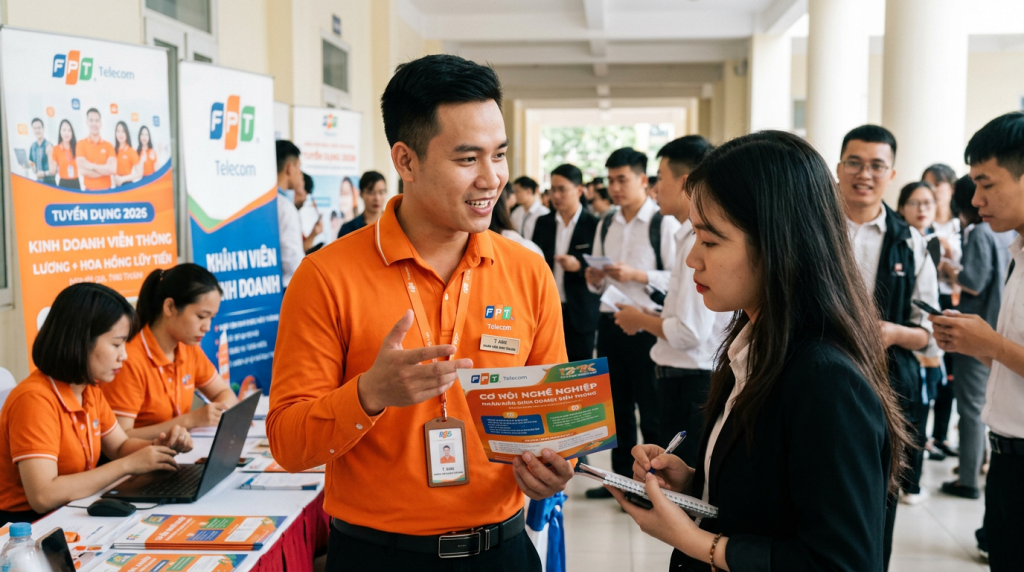 FPT Telecom tuyển dụng: Nhân viên kinh doanh viễn thông, hoa hồng lũy tiến