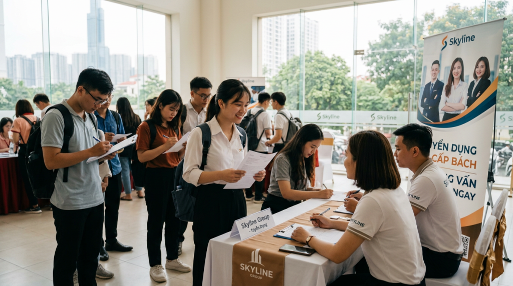 Skyline tuyển dụng nhiều vị trí cấp bách, phỏng vấn đi làm ngay