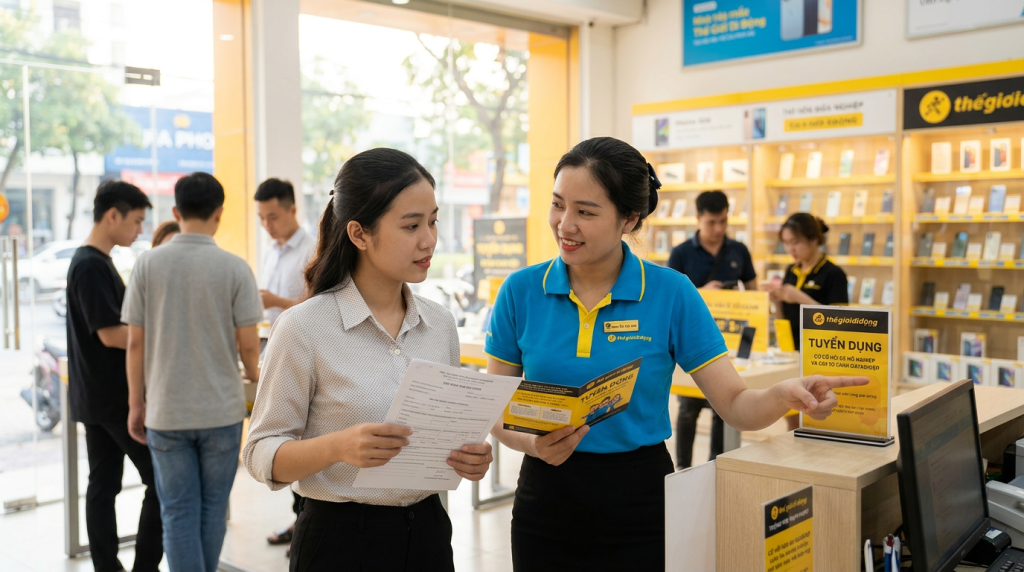 Thế Giới Di Động tuyển dụng: Việc làm nhân viên siêu thị, thu nhập ổn định