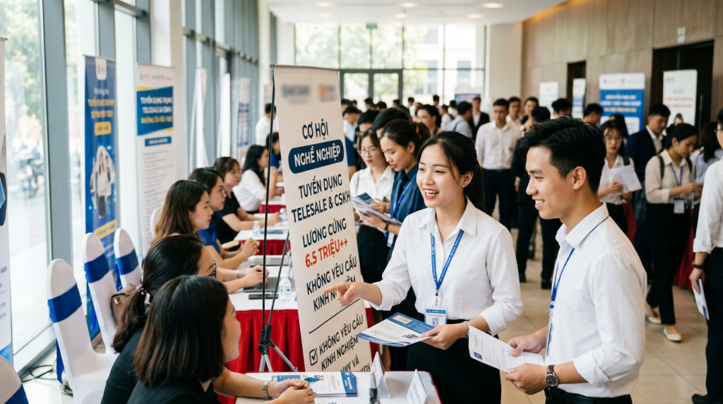 🚀 Cơ Hội Vàng: Tuyển Telesale & Chăm sóc khách hàng Lương Cứng 6.5 Triệu - Không Yêu Cầu Kinh Nghiệm