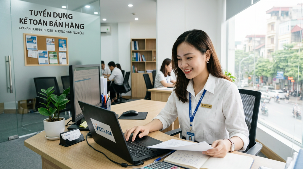 Tuyển dụng Kế toán bán hàng: Không yêu cầu kinh nghiệm, làm giờ hành chính