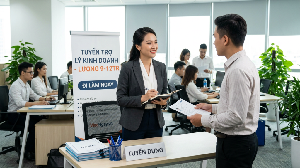 Tuyển dụng trợ lý kinh doanh: Đi làm ngay, lương thưởng hấp dẫn