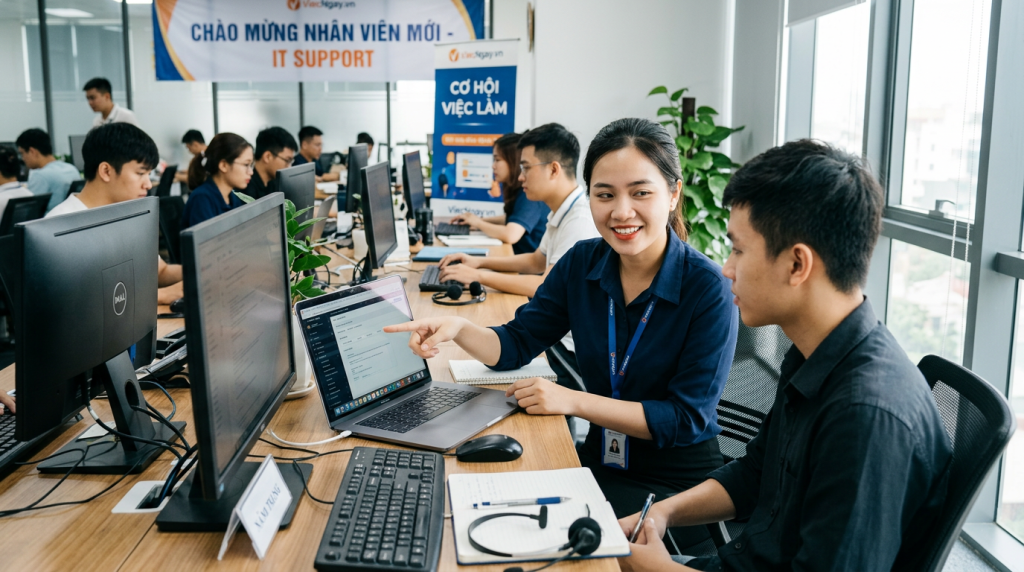 Tuyển nhân viên IT Support: Hỗ trợ kỹ thuật, không yêu cầu kinh nghiệm cao