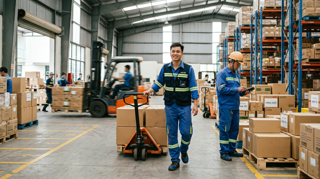 Tuyển nhân viên kho bãi: Công việc ổn định, bao ăn trưa, thưởng lễ tết