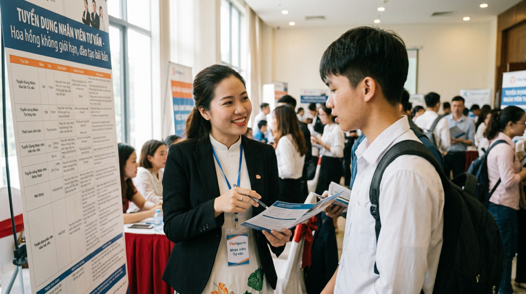 Tuyển nhân viên Tư vấn: Hoa hồng không giới hạn, đào tạo bài bản