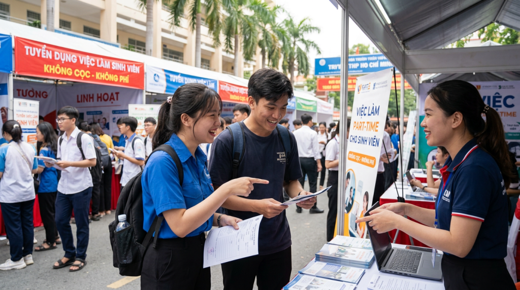Việc làm cho sinh viên làm thêm: Không cọc không phí, thời gian tự chọn