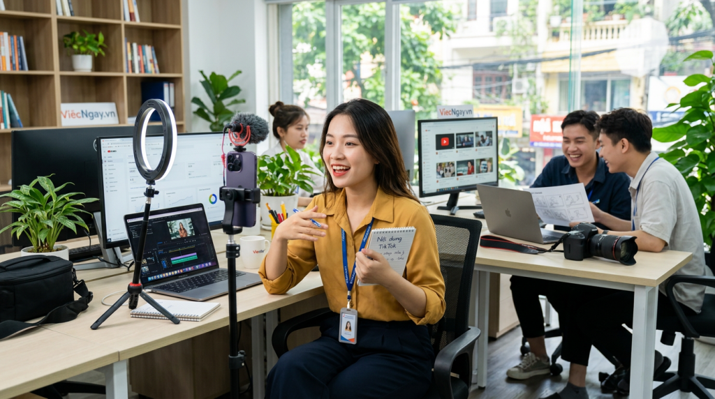 Việc làm Content Creator: Sáng tạo nội dung Tiktok/Youtube, thu nhập cực khủng