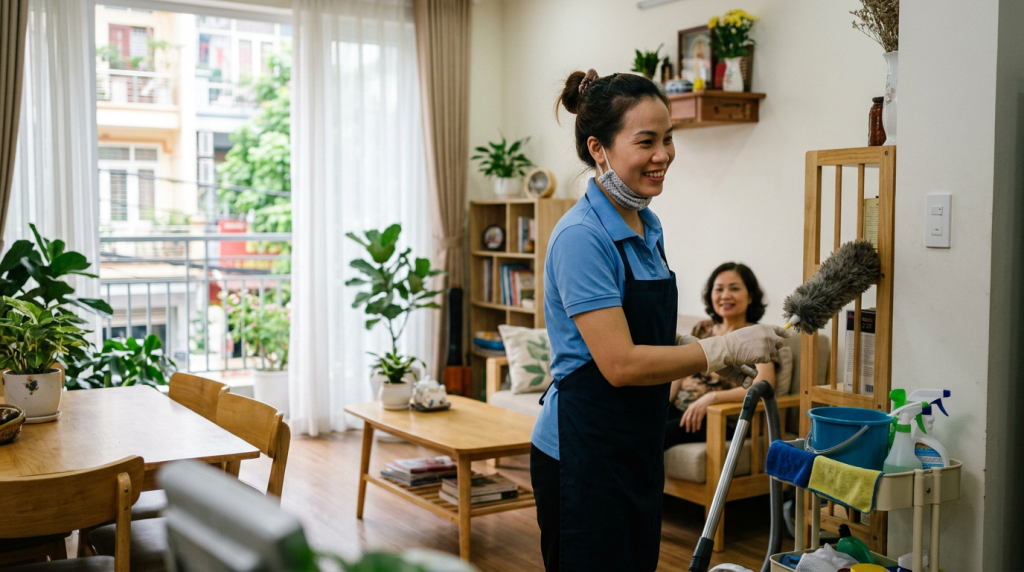 Việc làm dọn dẹp nhà cửa theo giờ: Rảnh làm bận nghỉ, thu nhập trên 50k/giờ