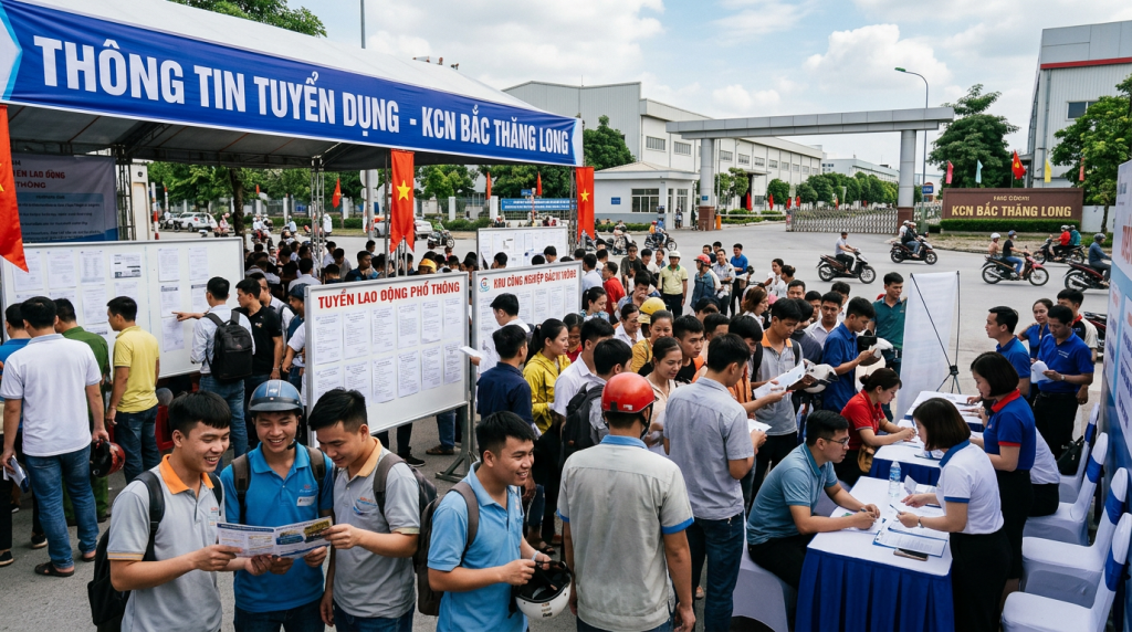 Việc làm KCN Bắc Thăng Long: Tuyển dụng hàng nghìn vị trí lao động phổ thông