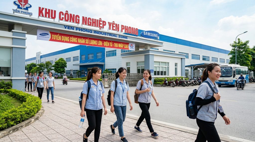 Việc làm KCN Yên Phong: Các tập đoàn điện tử đang tuyển gấp công nhân