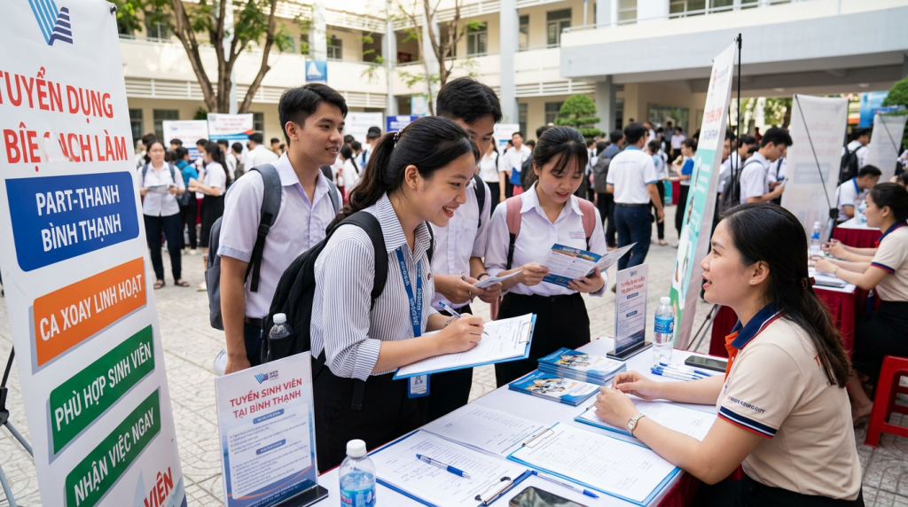 Việc làm Part-time Bình Thạnh: Ca xoay linh hoạt, sinh viên nhận việc ngay