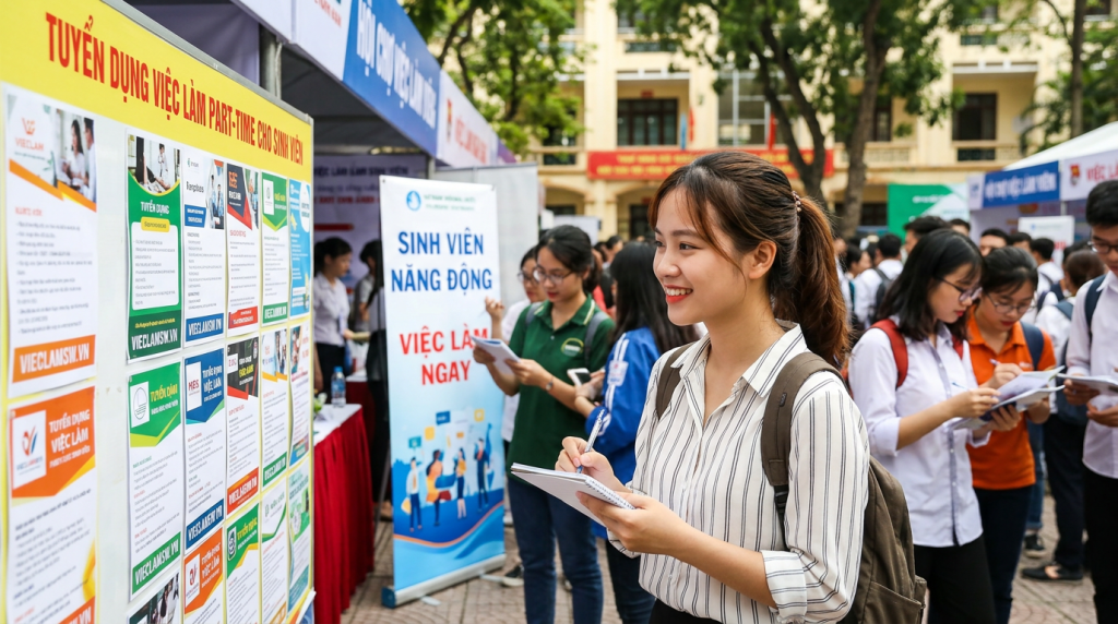Việc làm part-time cho sinh viên: Thời gian linh hoạt, không cọc không phí