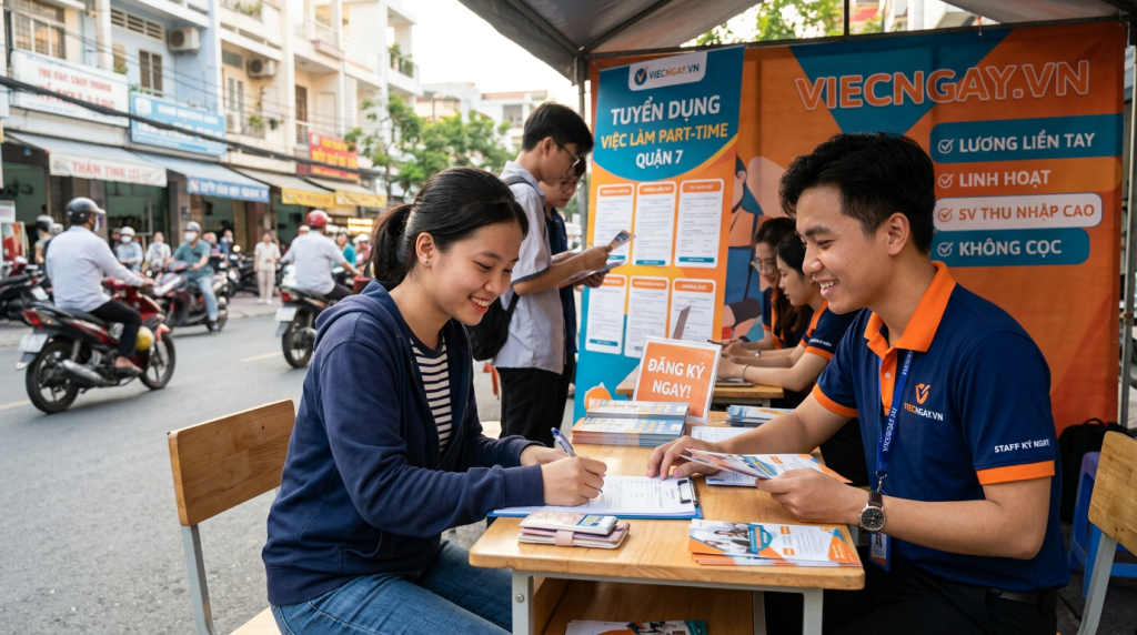 Việc làm Part-time Quận 7: Tổng hợp việc làm thêm cuối tuần, lương liền tay