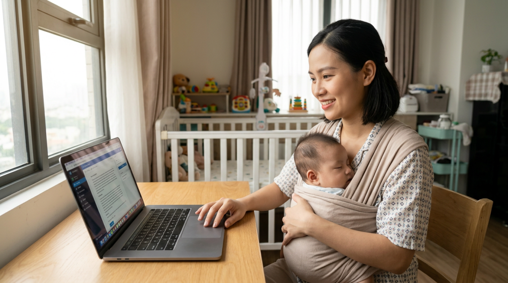 Việc làm tại nhà cho mẹ bỉm sữa: Thu nhập ổn định, rảnh làm bận nghỉ