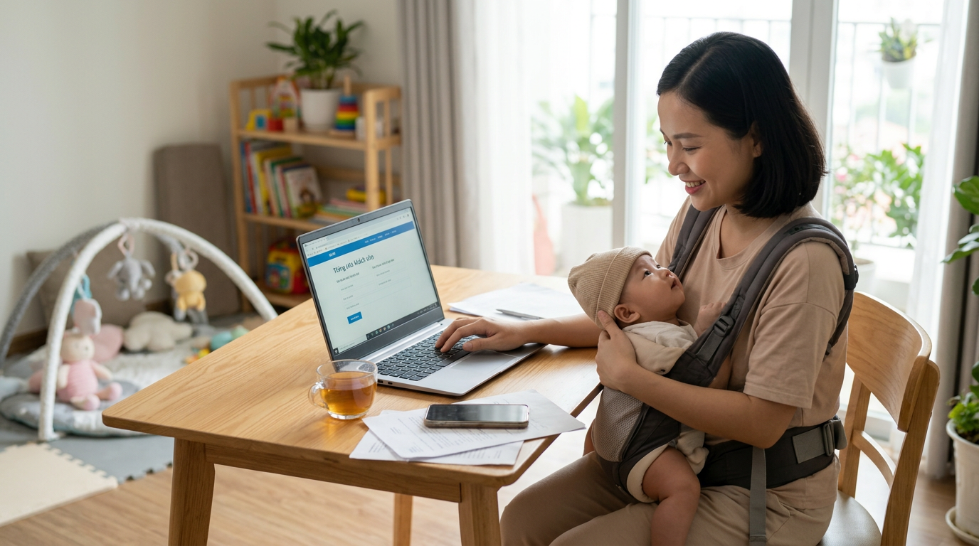 việc làm tại nhà cho mẹ bỉm sữa