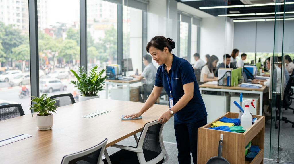 Việc làm Tạp vụ văn phòng: Đi làm ngay, thưởng lễ tết chuyên cần