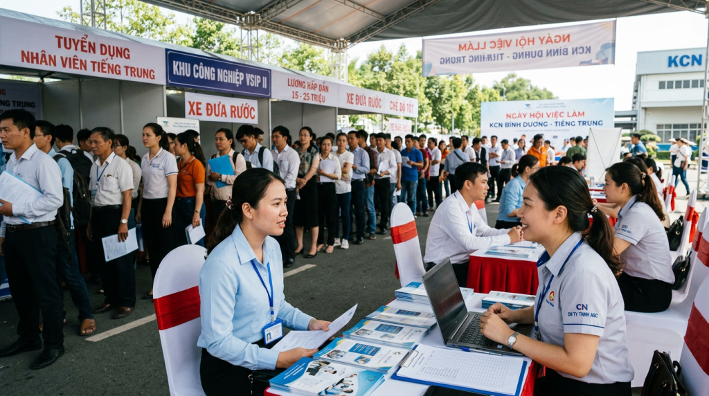 Việc làm Tiếng Trung Bình Dương: Các khu công nghiệp đang tuyển gấp
