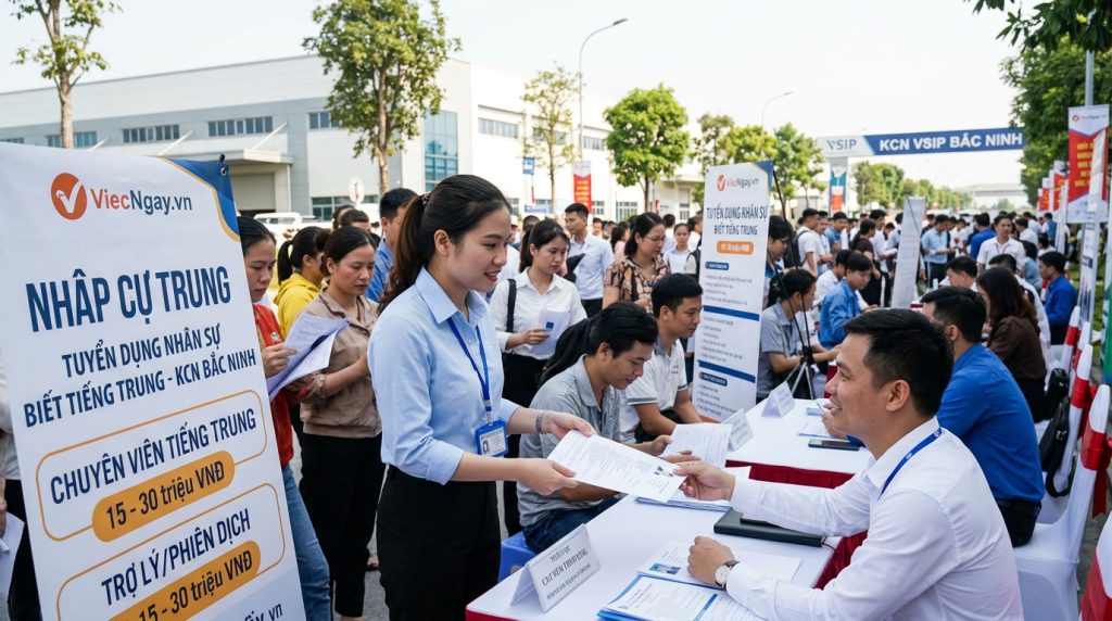 Việc làm Tiếng Trung tại Bắc Ninh: Các KCN tuyển gấp, thu nhập cực tốt